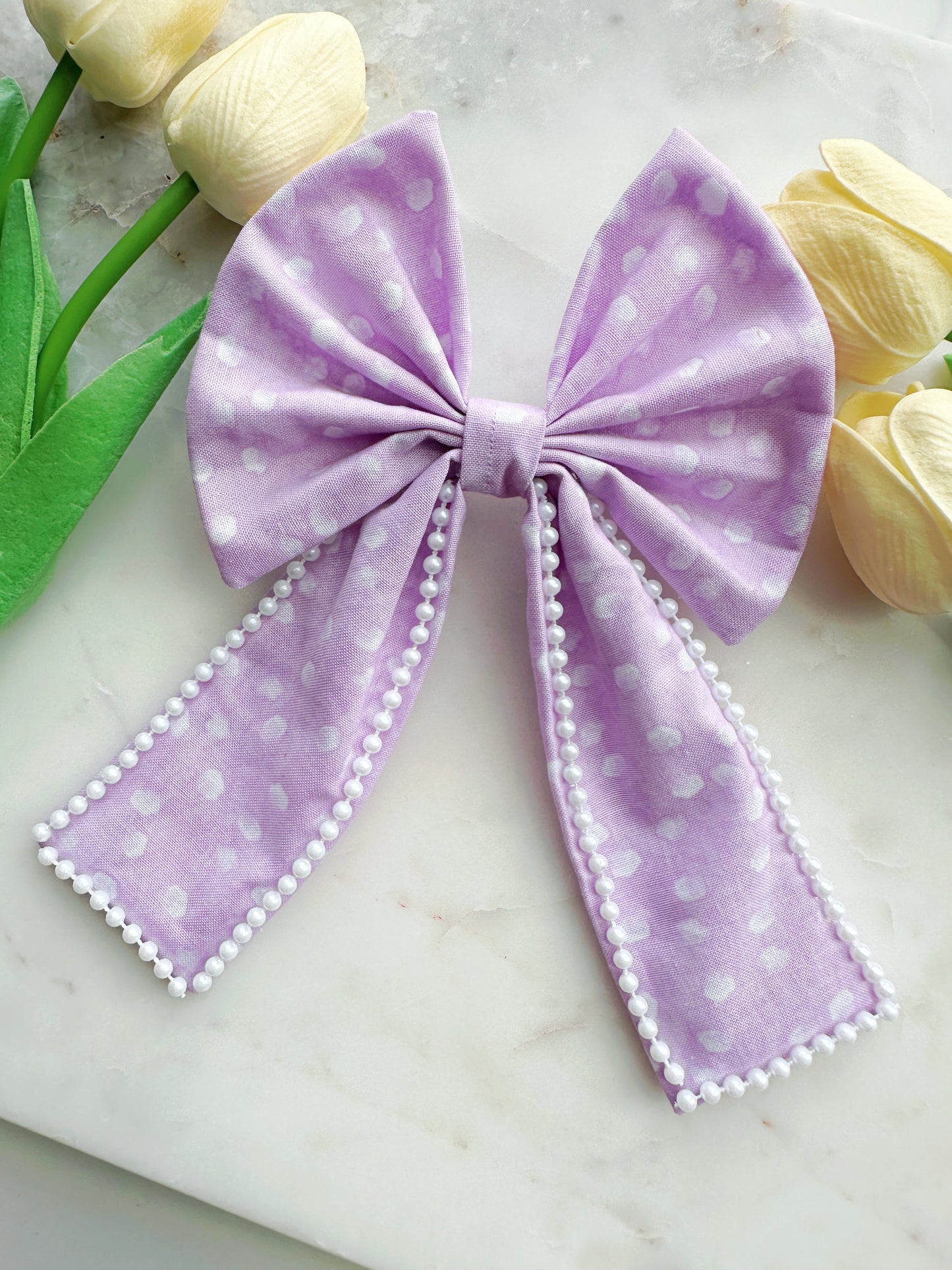Harper Lavender Large Hair Clip Bow