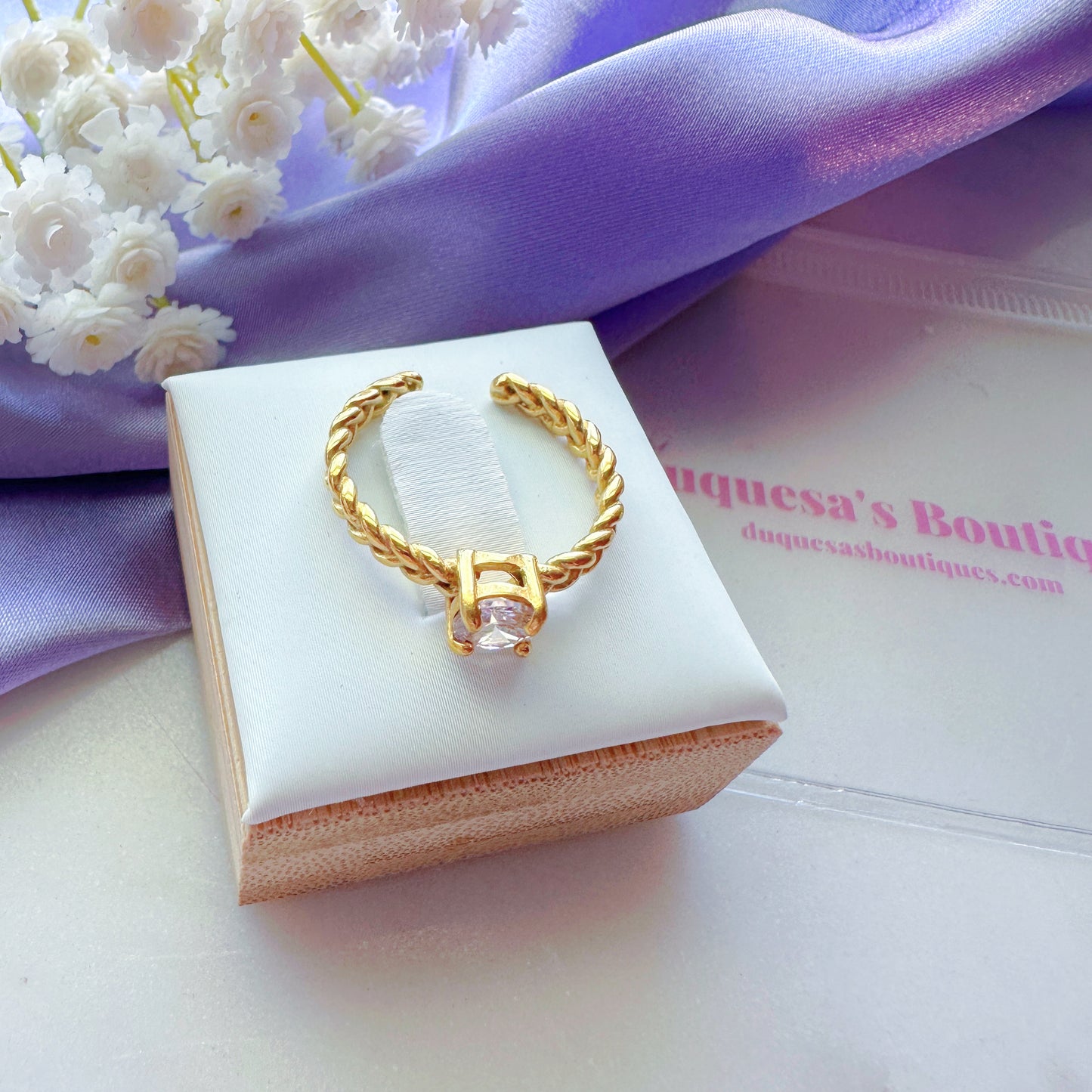 Sparkle Gem Adjustable Ring