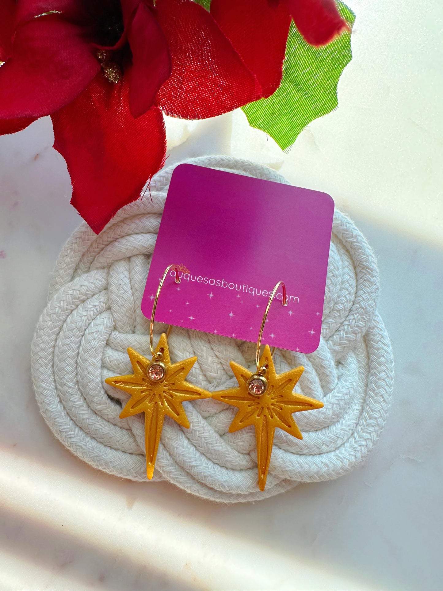 PRE ORDER Estrella De Belen Dangle Hoop Earrings