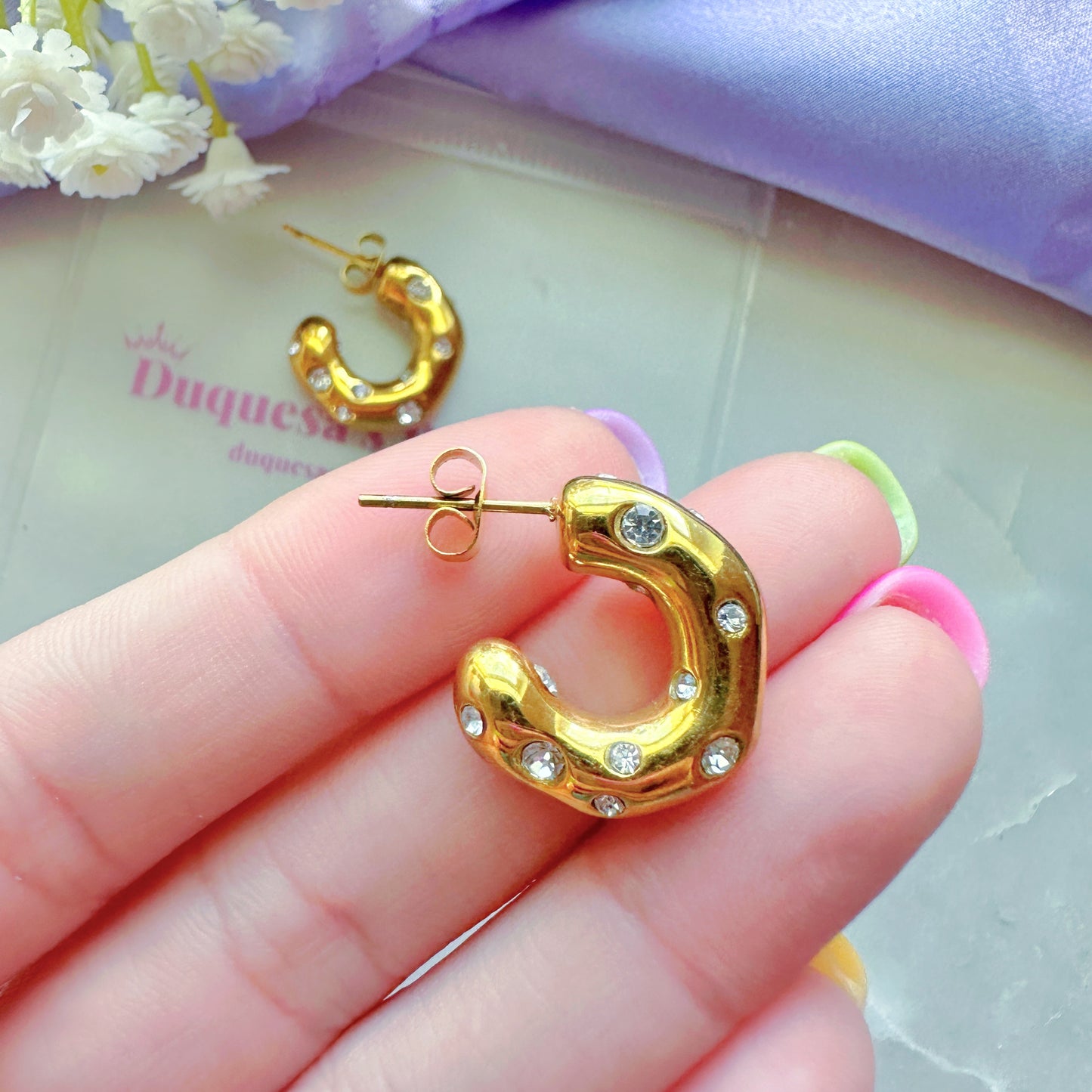 Sparkling Splendor Golden Earrings