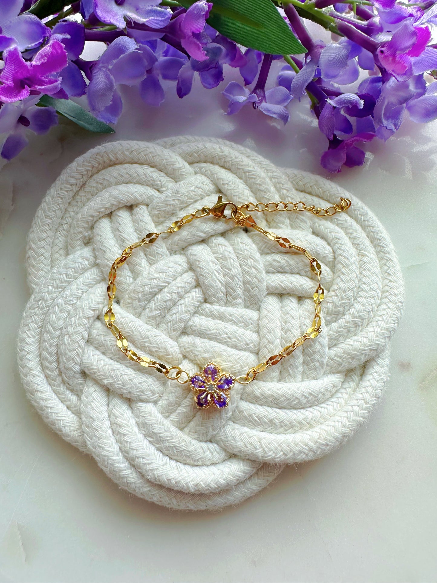 Flor De Maga Violeta Stainless Steel Bracelet