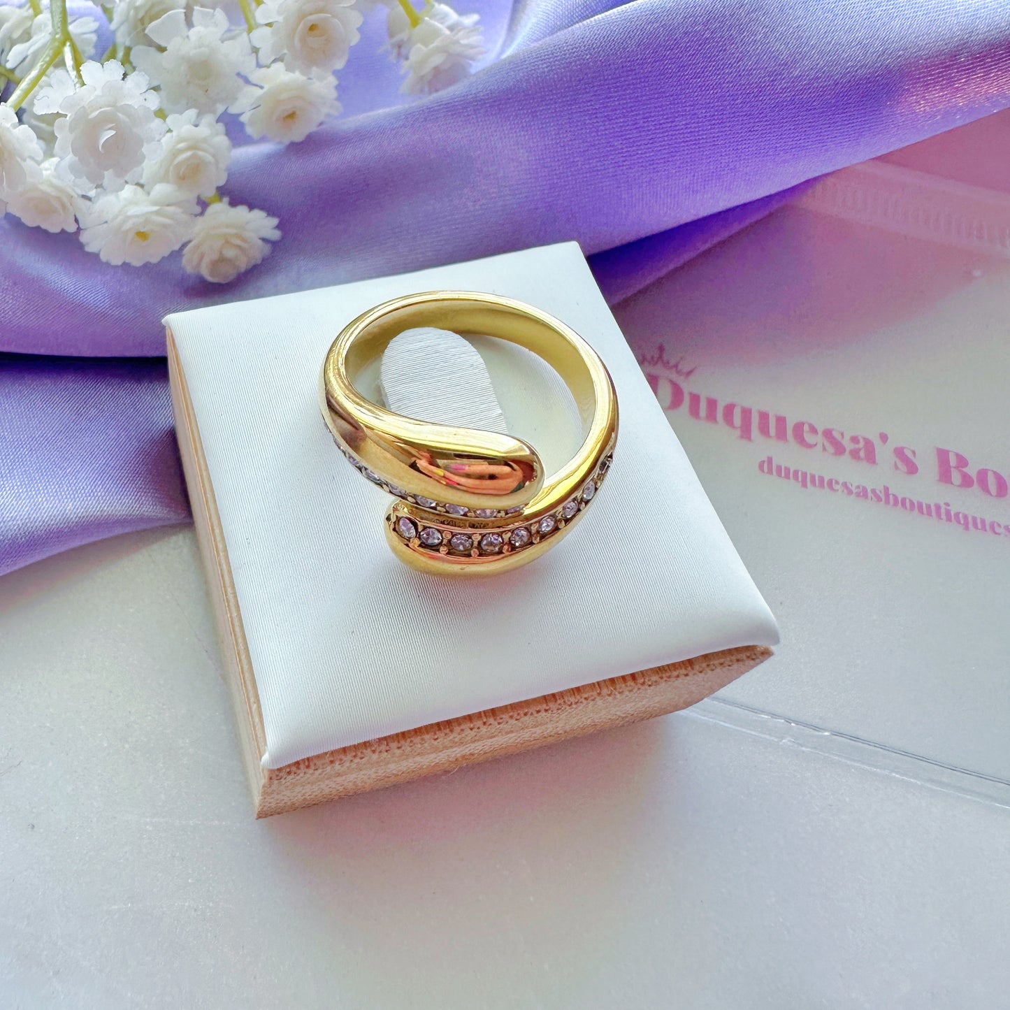 Bulky Sparkles Statement Adjustable Ring