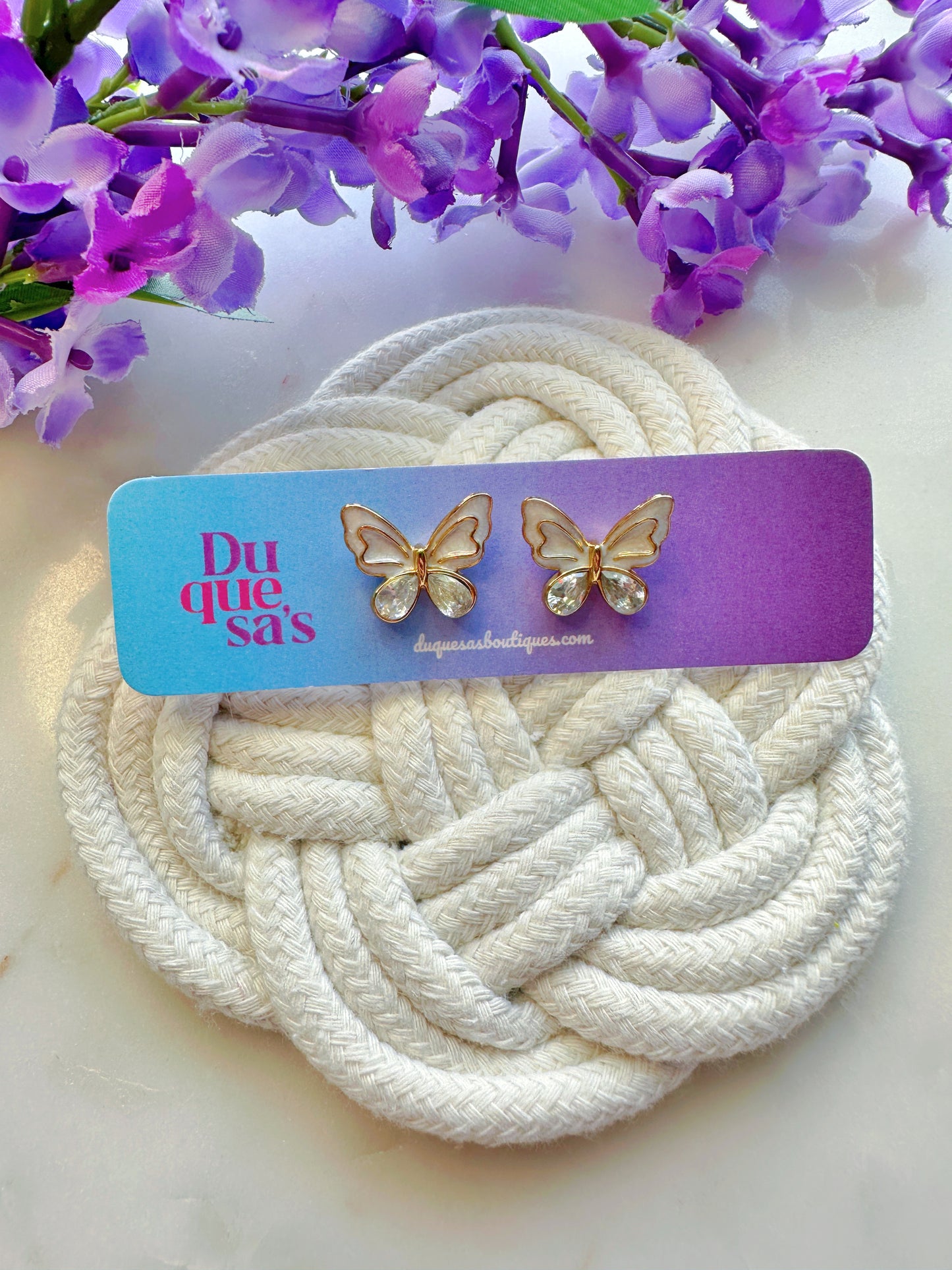 Mariposas Blancas Studs