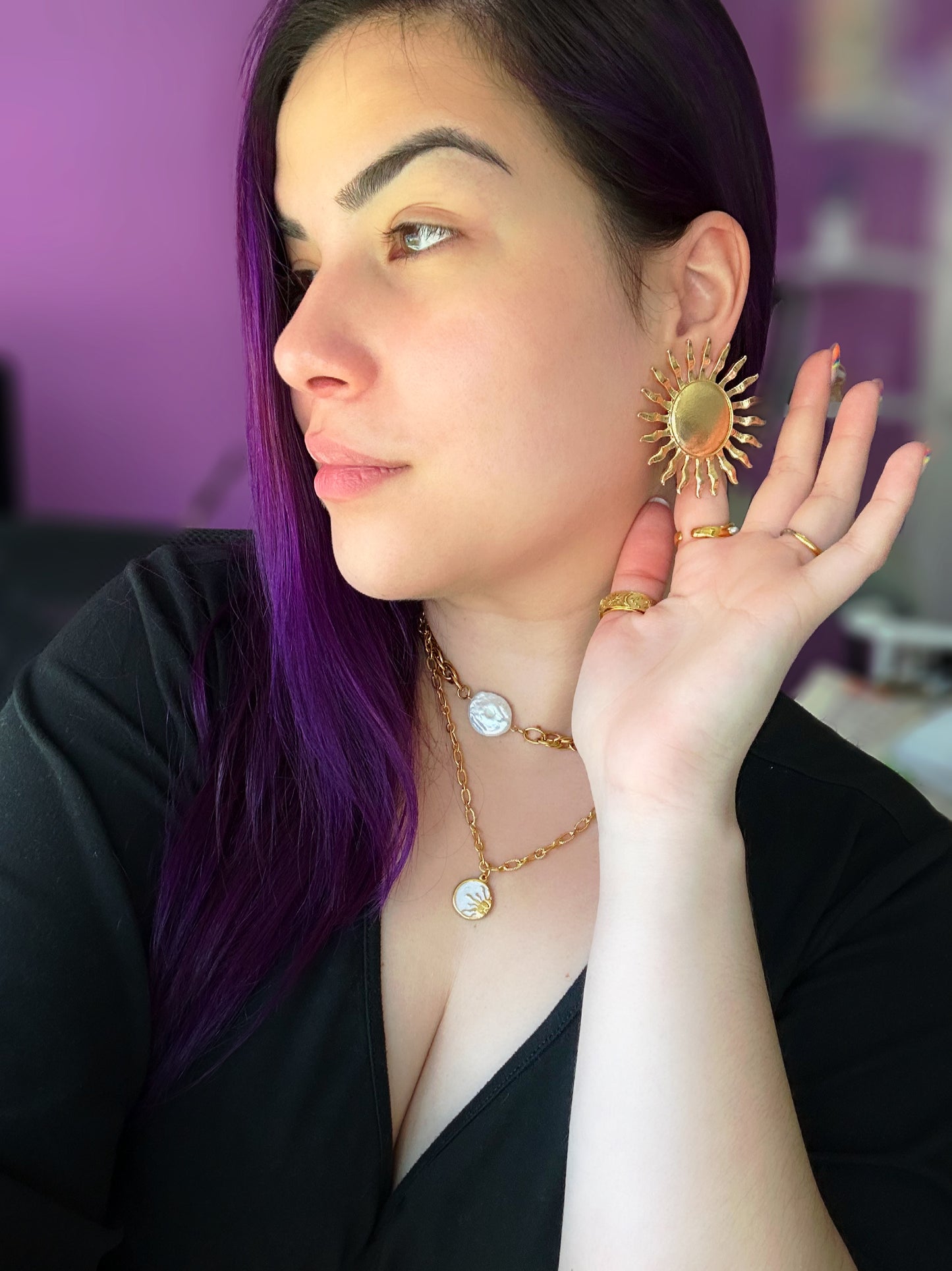 Coral Pearl Chain Choker