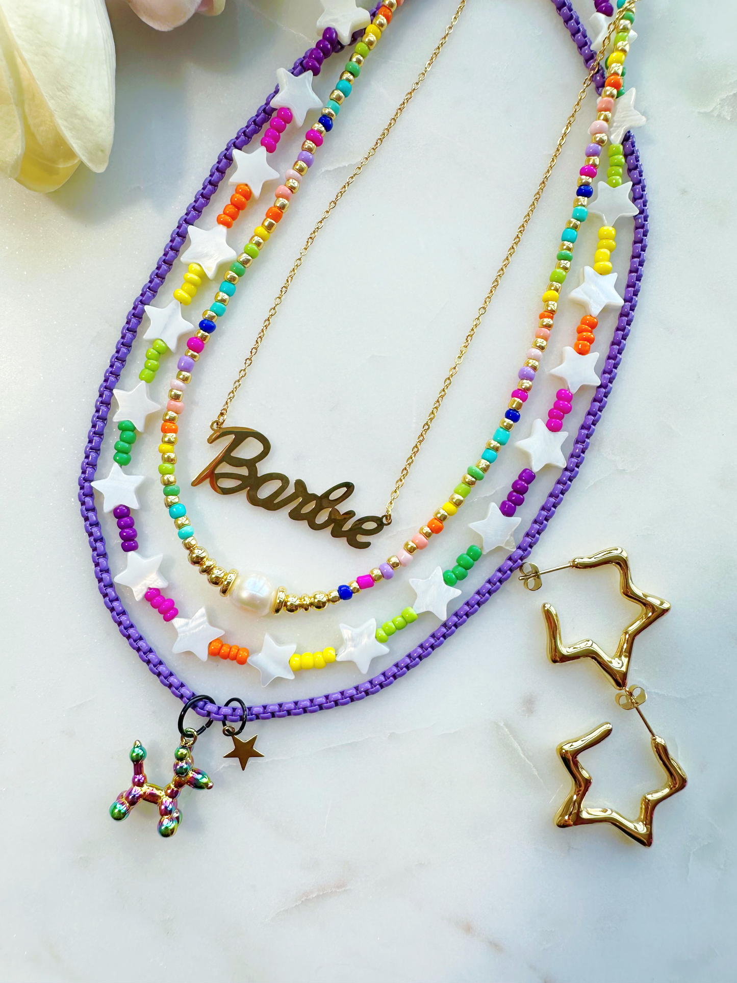 Violet Sparkle Pup Necklace