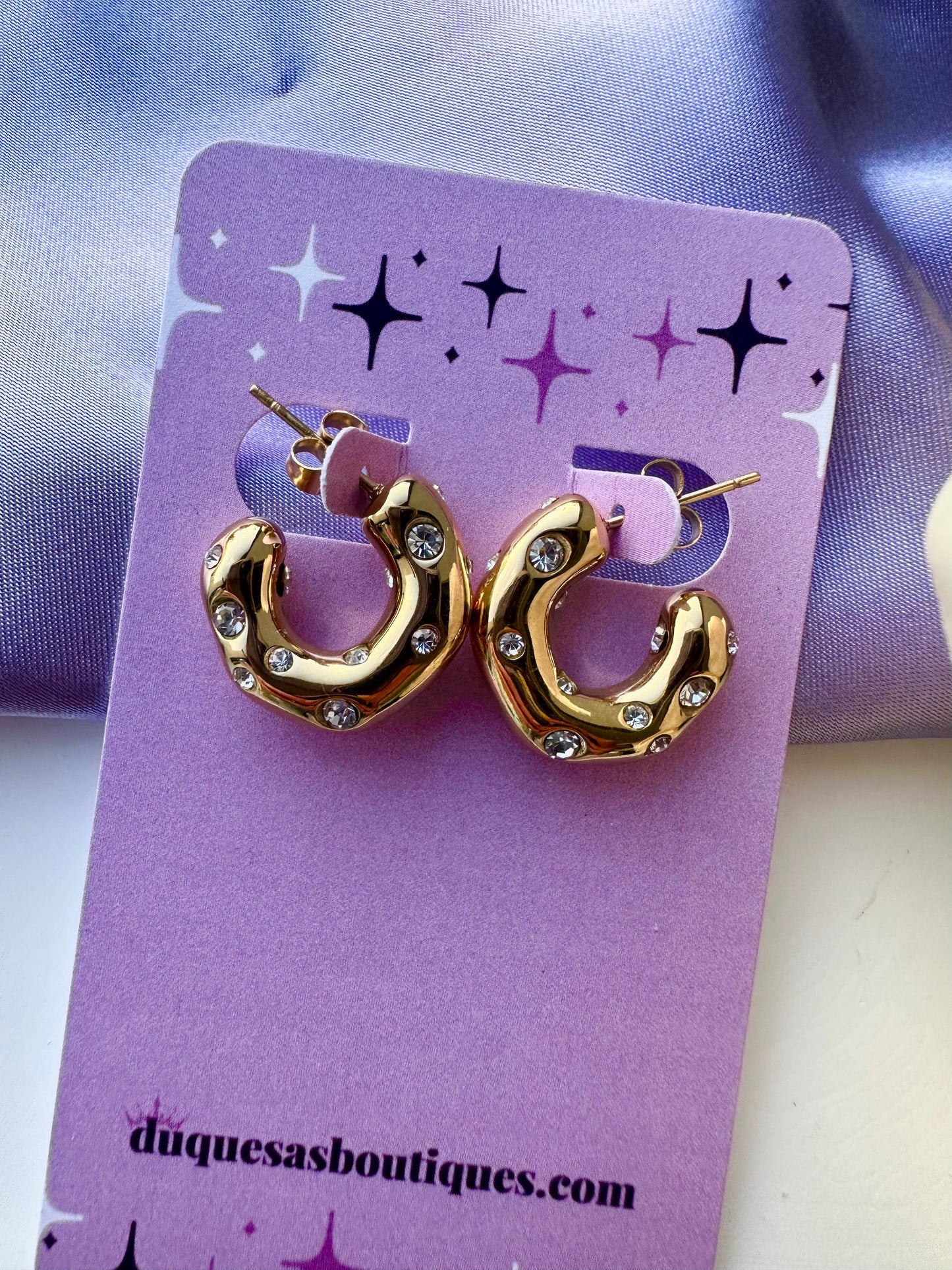 Sparkling Splendor Golden Earrings