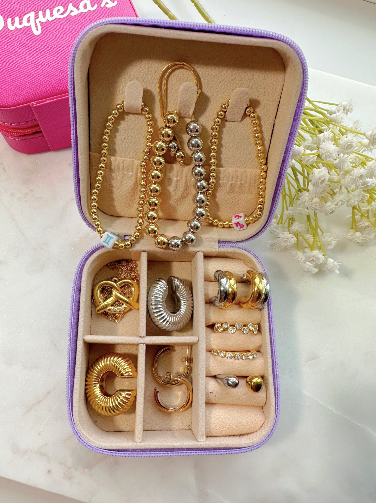 Signature Lavender Travel Jewelry Box