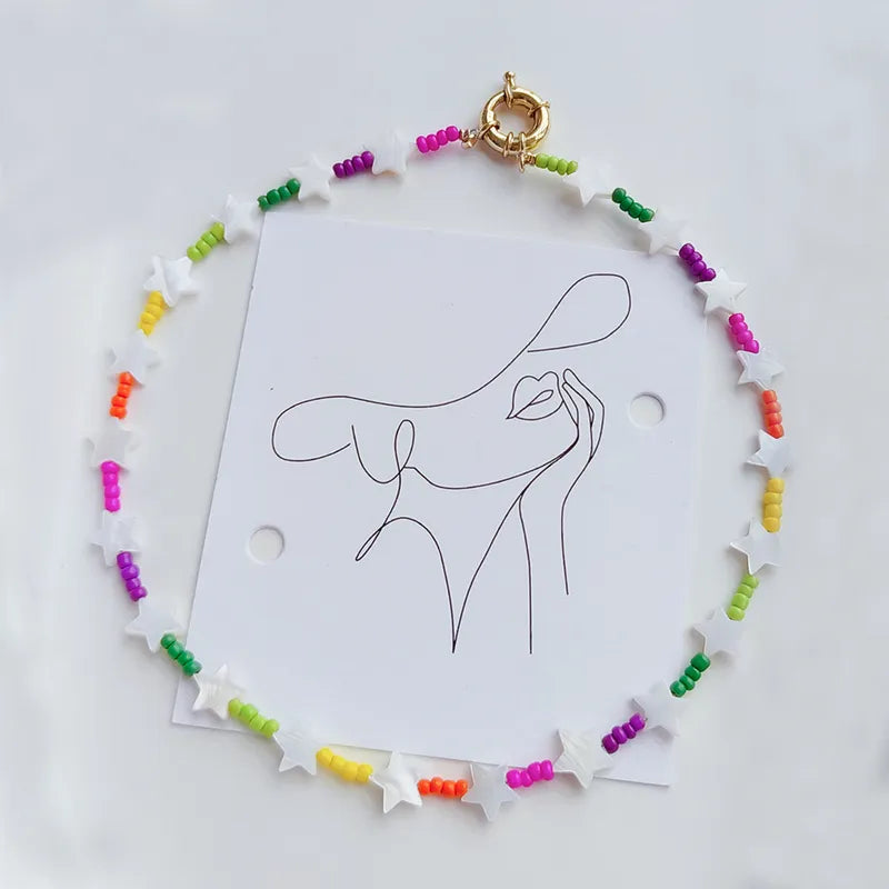 Multicolor Stars Choker Necklace