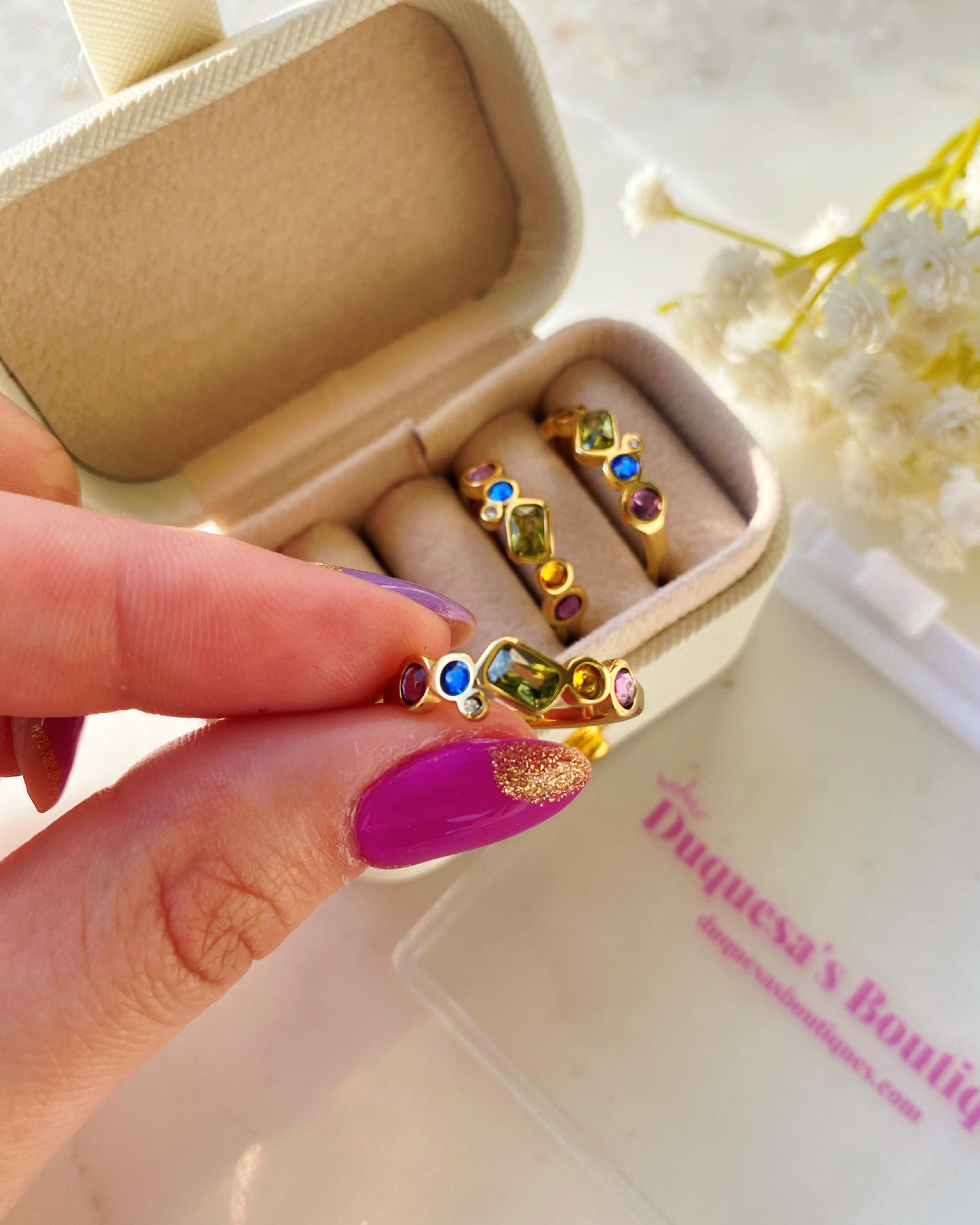 Infinity Stones Titanium Steel Gold Plated Ring
