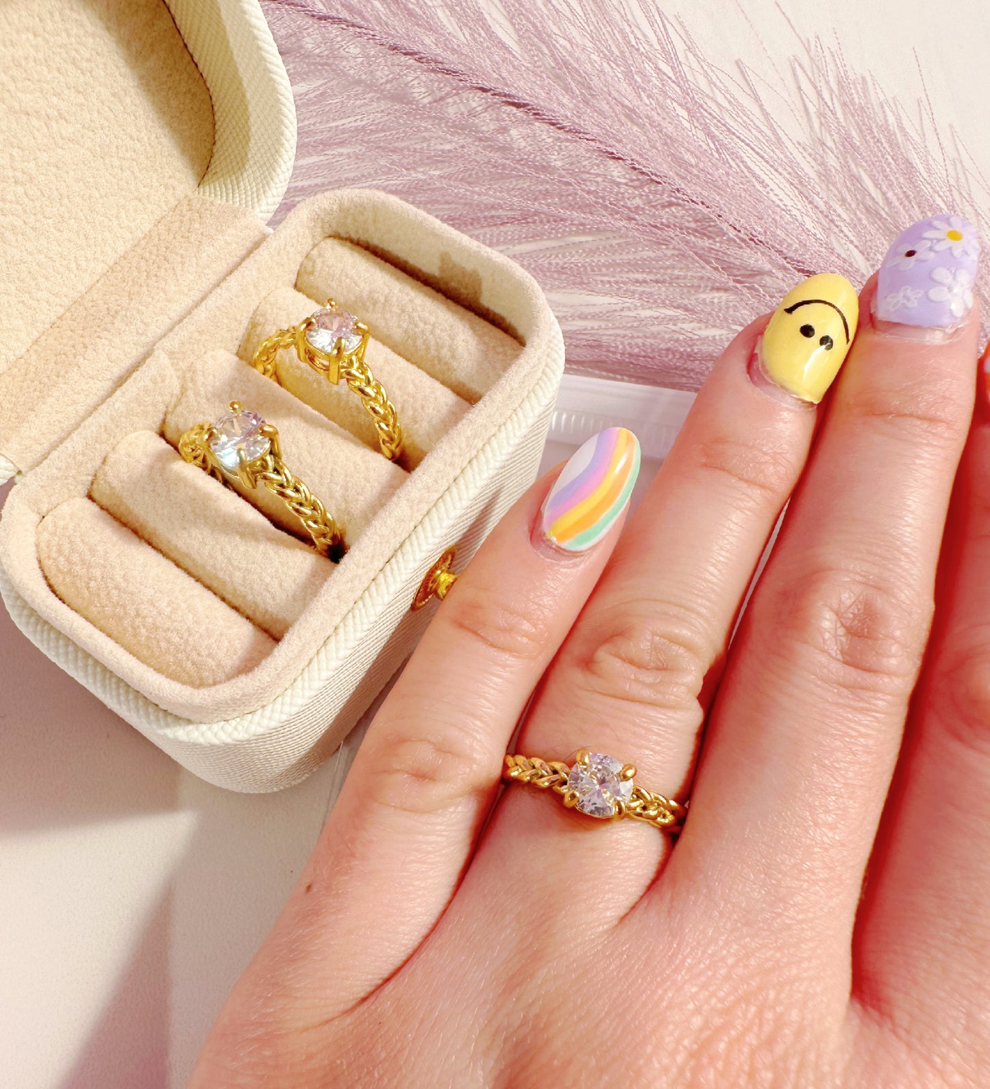 Sparkle Gem Adjustable Ring