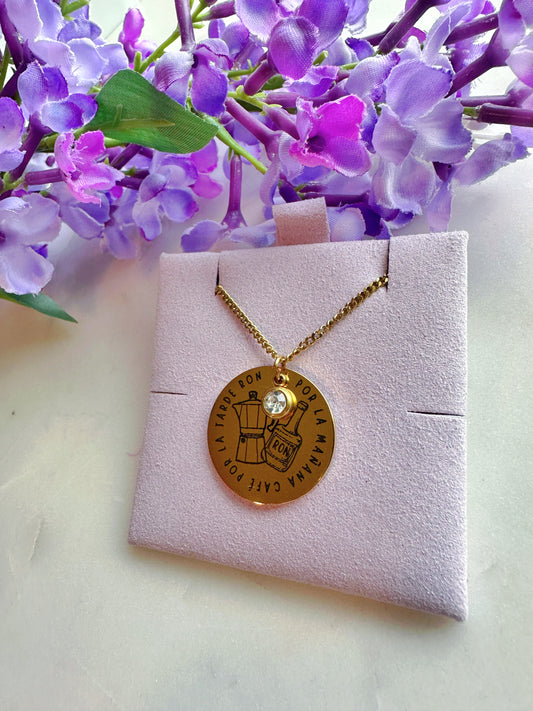 PRE ORDER Por La Mañana Café Por La Tarde Ron  Stainless Steel Necklace