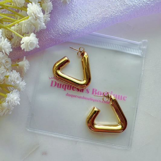 Chunky Triangle Hoop Earrings