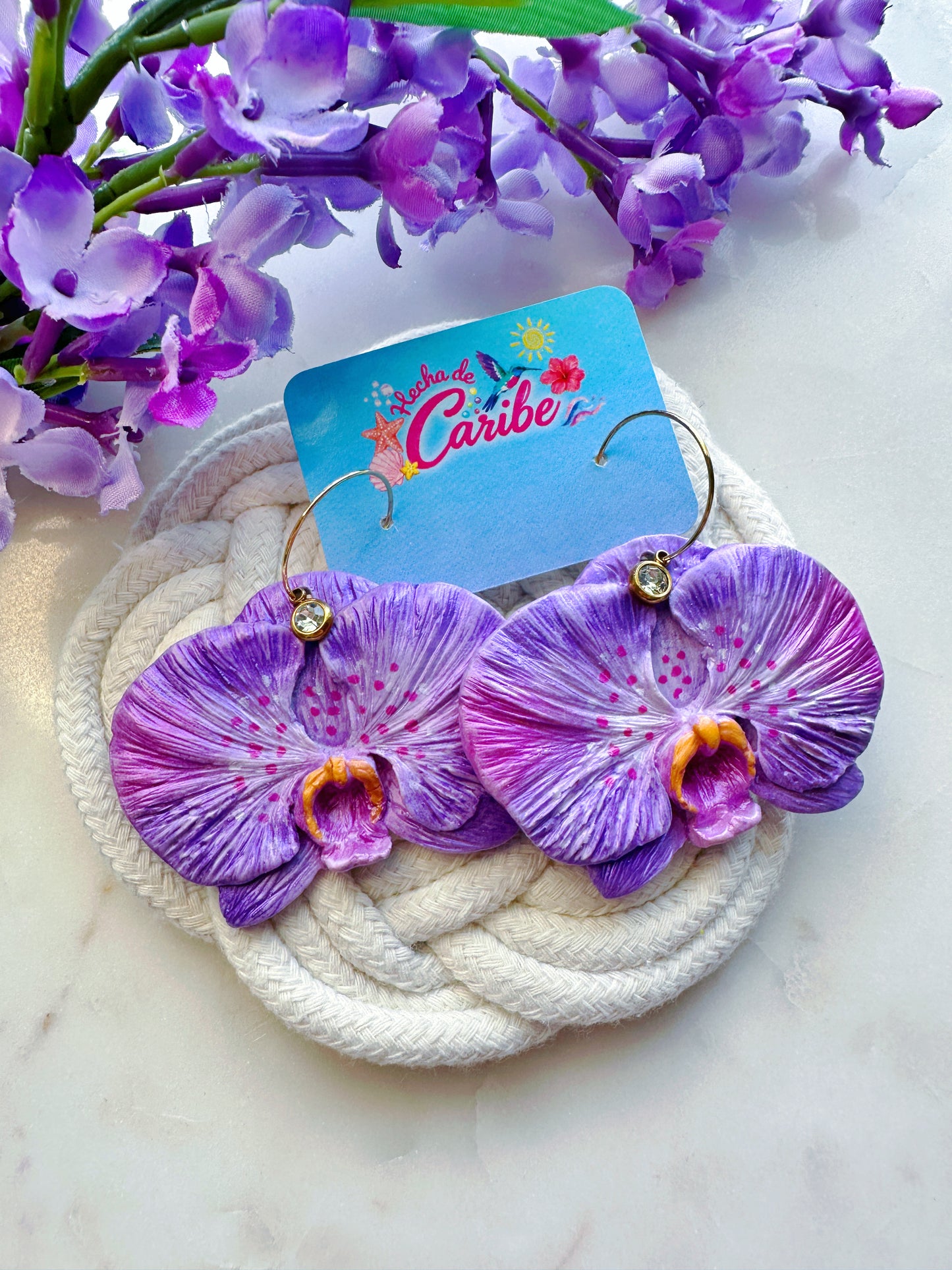 Alma de Verano Hoops Earrings (Orquideas)