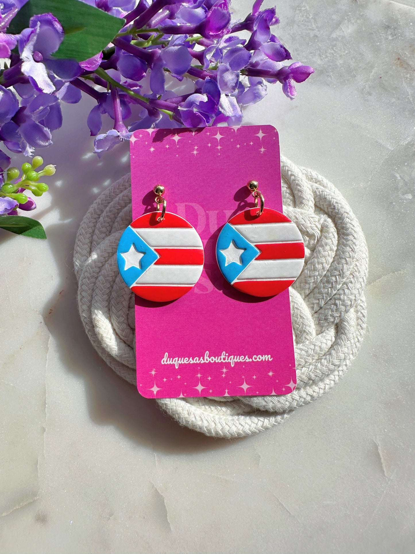 PRE ORDER Bandera De Puerto Rico Dangle Earrings