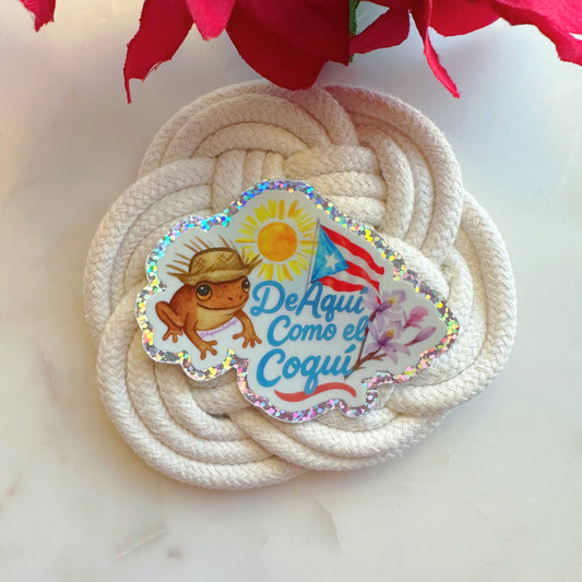 De Aquí Como El Coquí Sparkle Premium Sticker