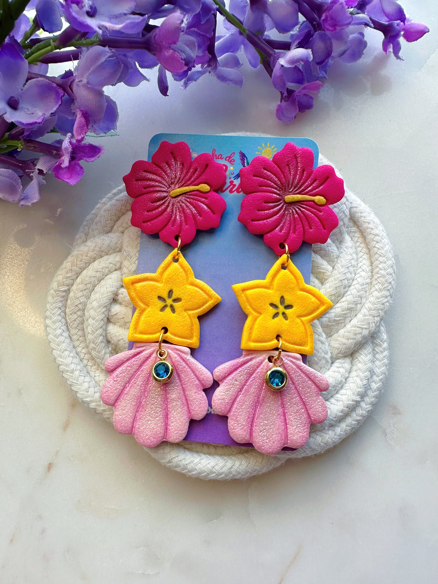 Hechas de Caribe Dangle Earrings