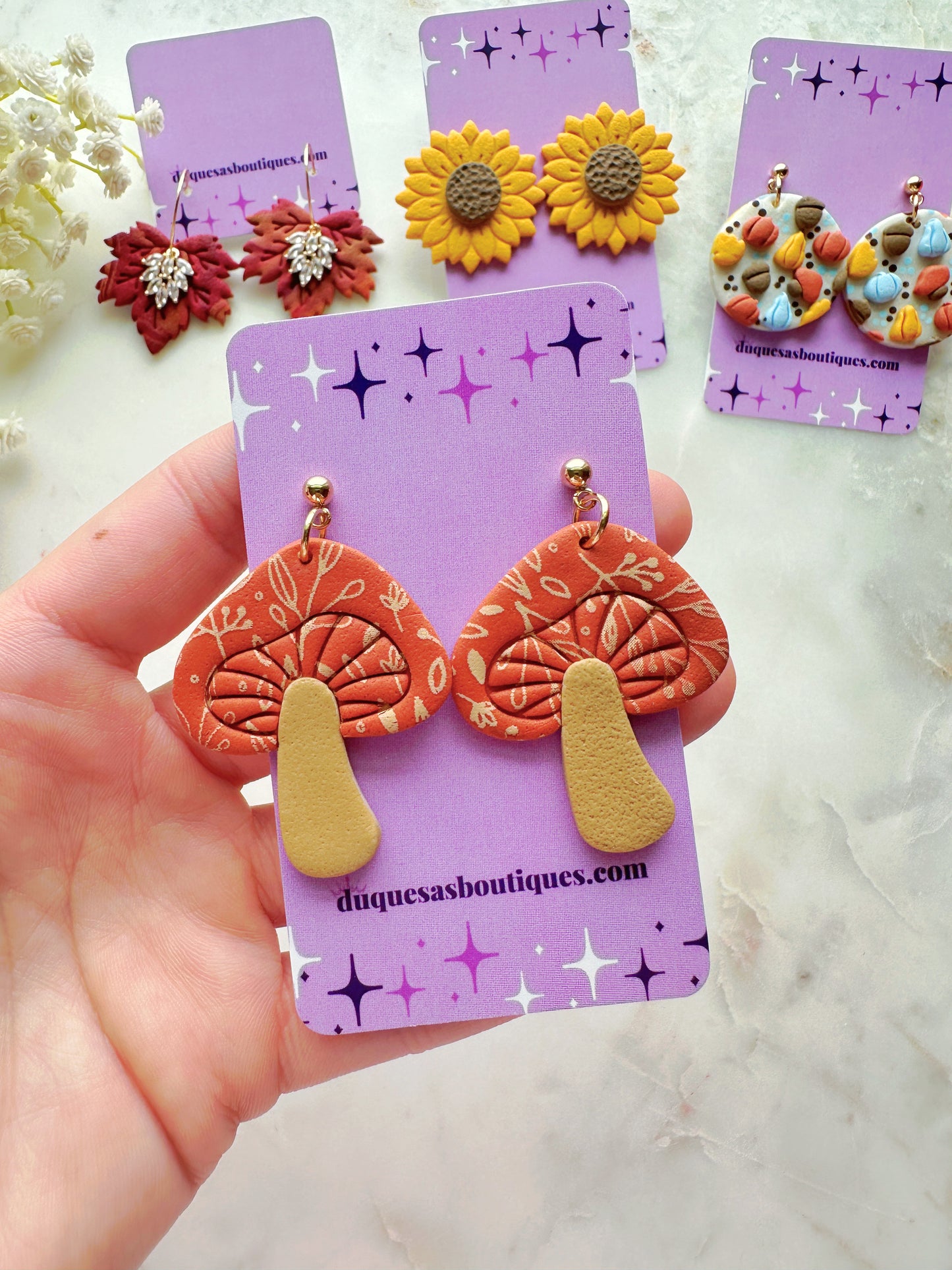 Boho Mushrooms Dangle Earrings