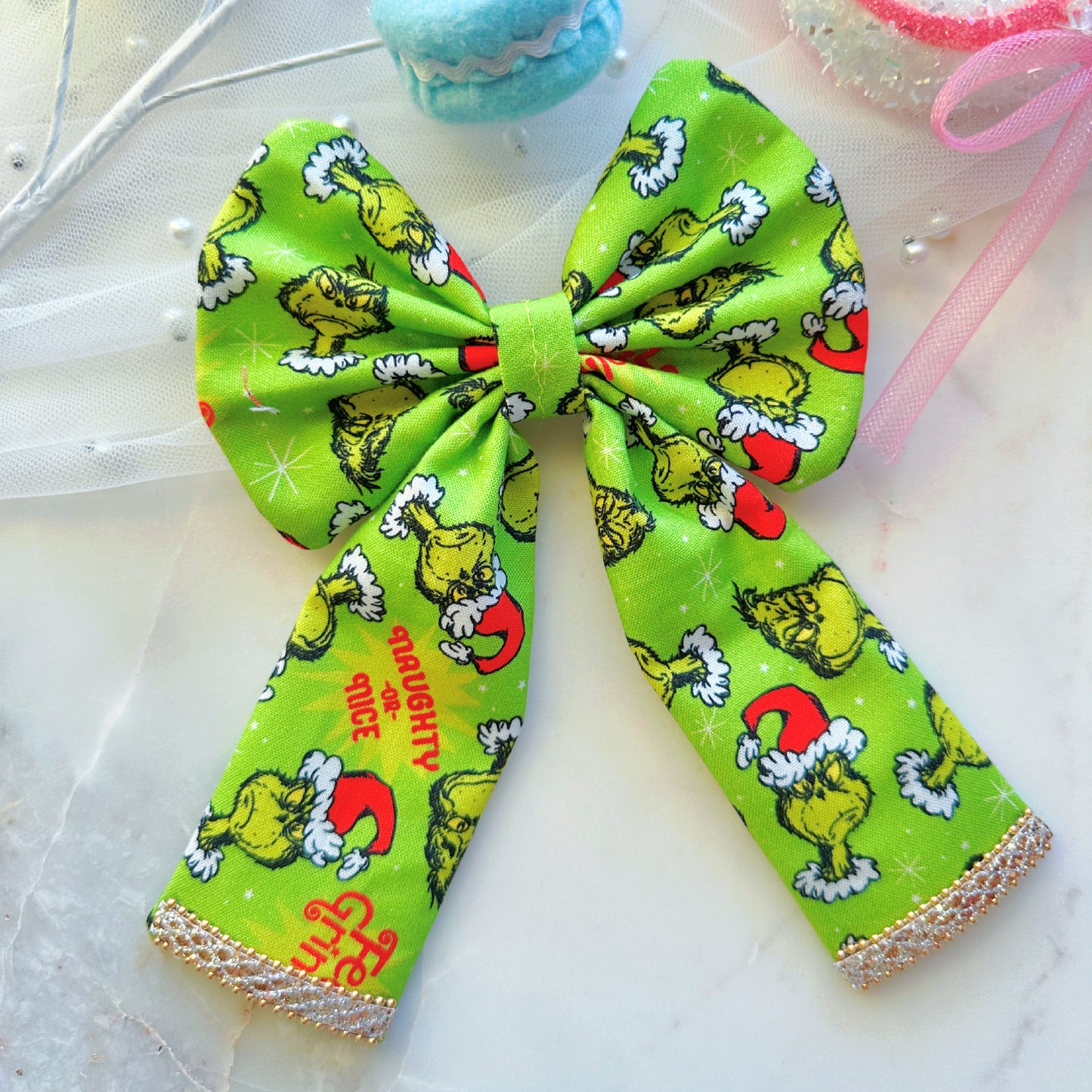 Feeling Grinchy Large Hair Bow