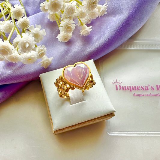 Chunky Heart Adjustable Ring