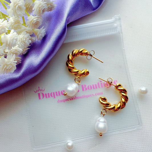 Pearl Of The Sea Hoop Earrings