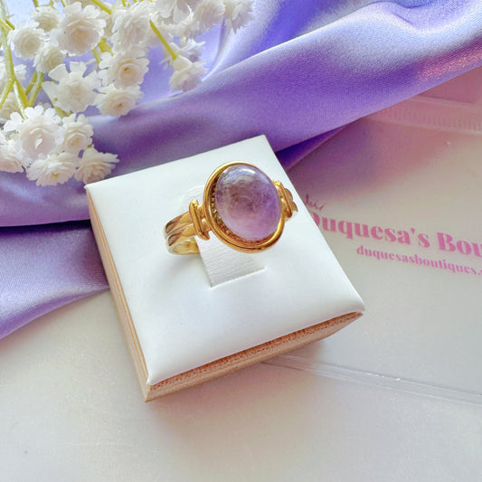 Purple Moon Stone Adjustable Ring