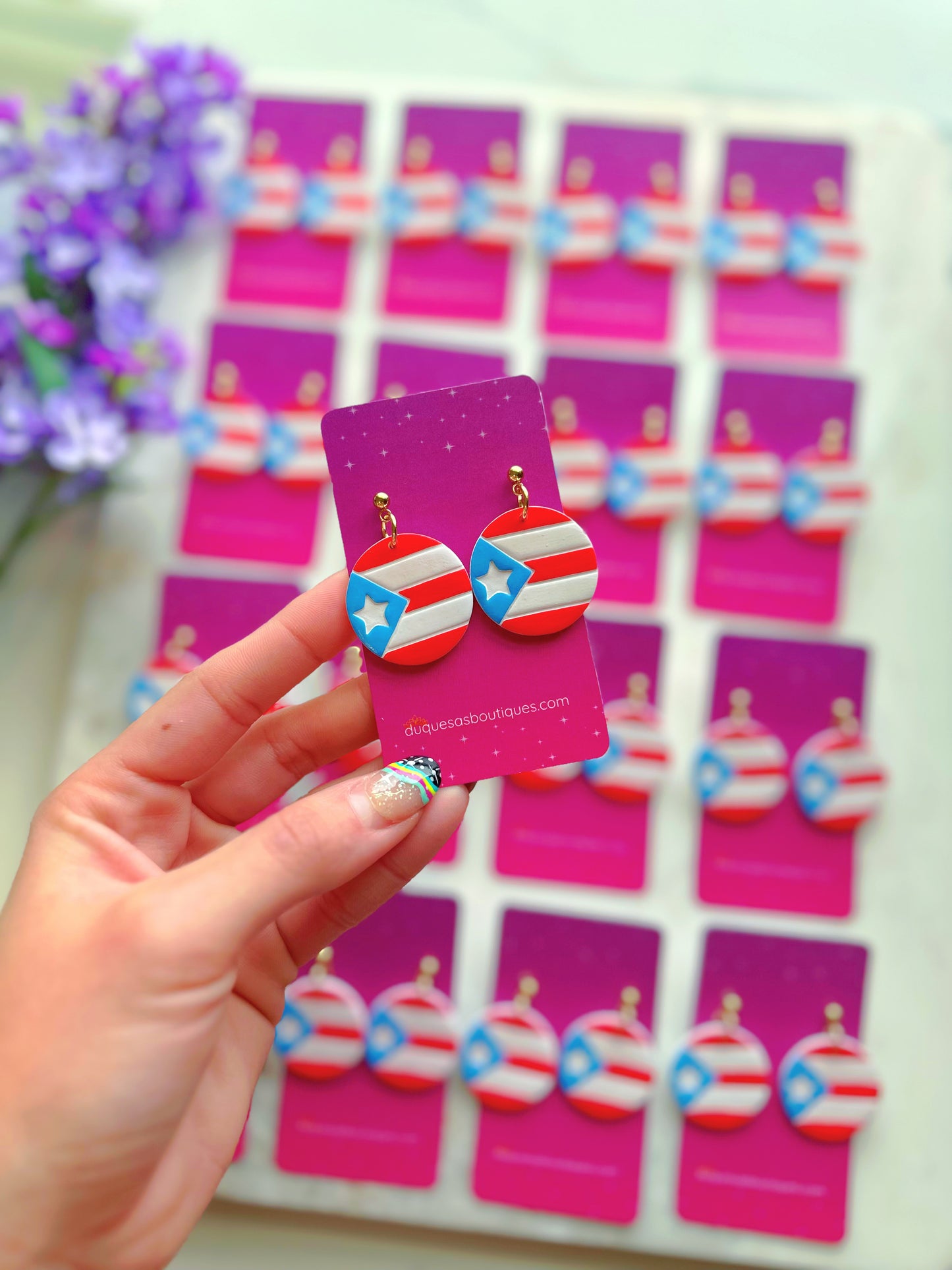 PRE ORDER Bandera De Puerto Rico Dangle Earrings