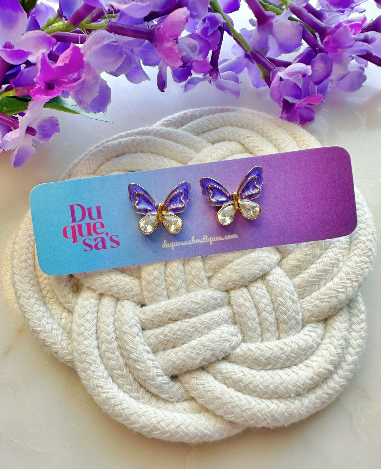 Mariposas Violetas Studs