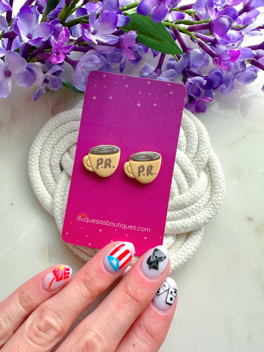 PRE ORDER Cafecito de P.R. Stud Earrings lo