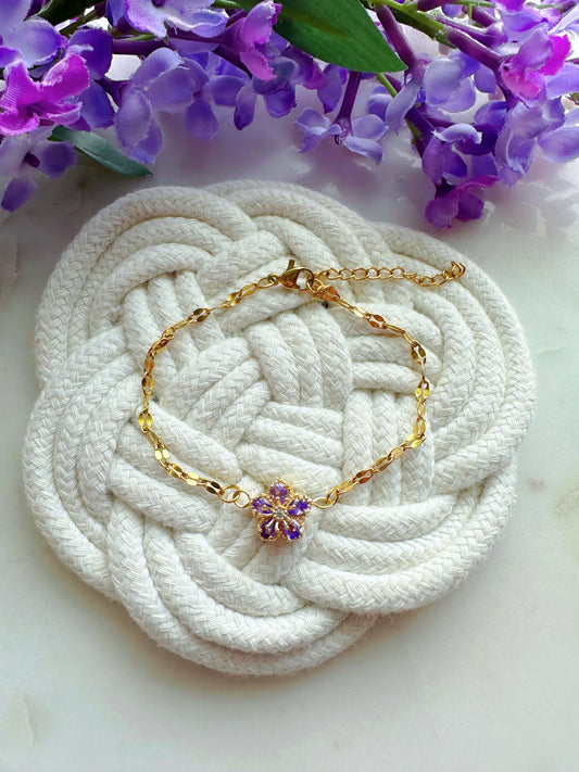 Flor De Maga Violeta Stainless Steel Bracelet