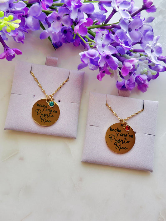 Hecha y Cria’ en Puerto Rico Stainless Steel Necklace
