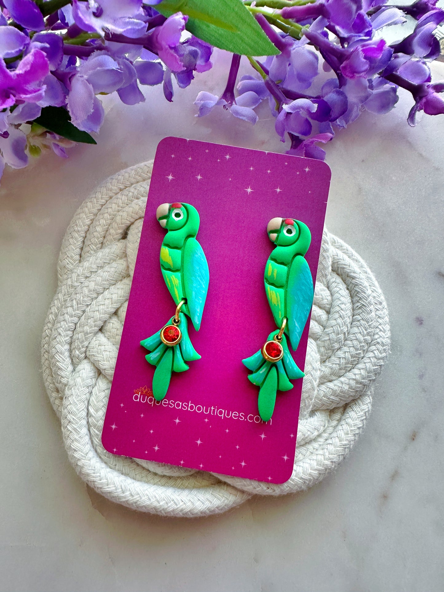 PRE ORDER Aún En Peligro Seguimos Volando Dangle Earrings (Cotorra Puertorriqueña)