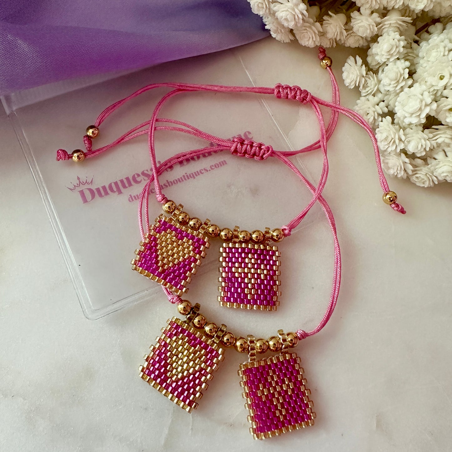 Espaculario Pink & Gold Adjustable Bracelet