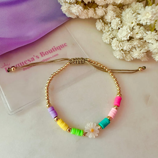 Colorful Flowers Adjustable Bracelet