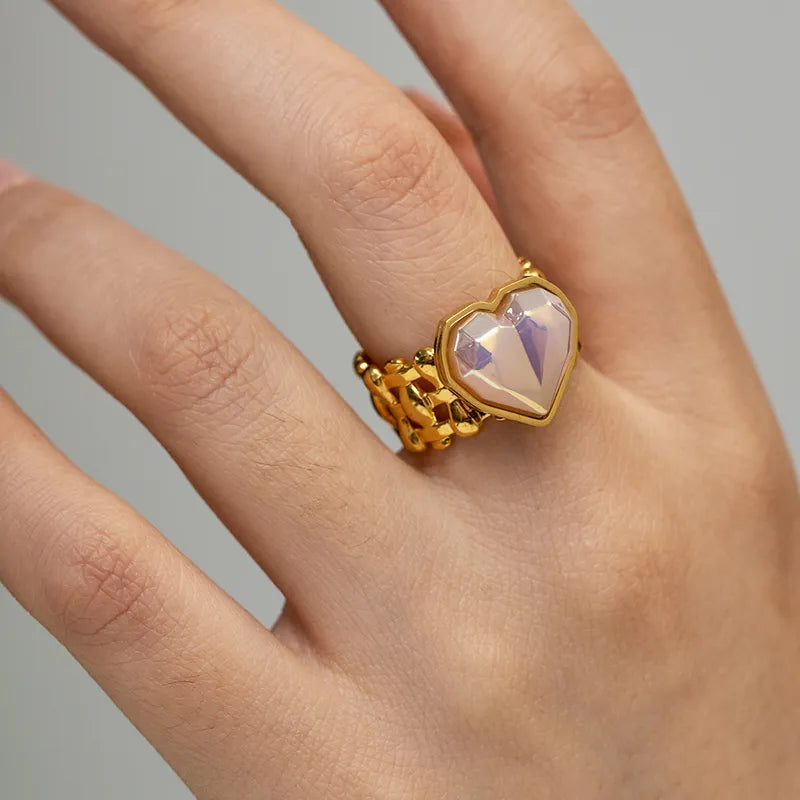 Chunky Heart Adjustable Ring