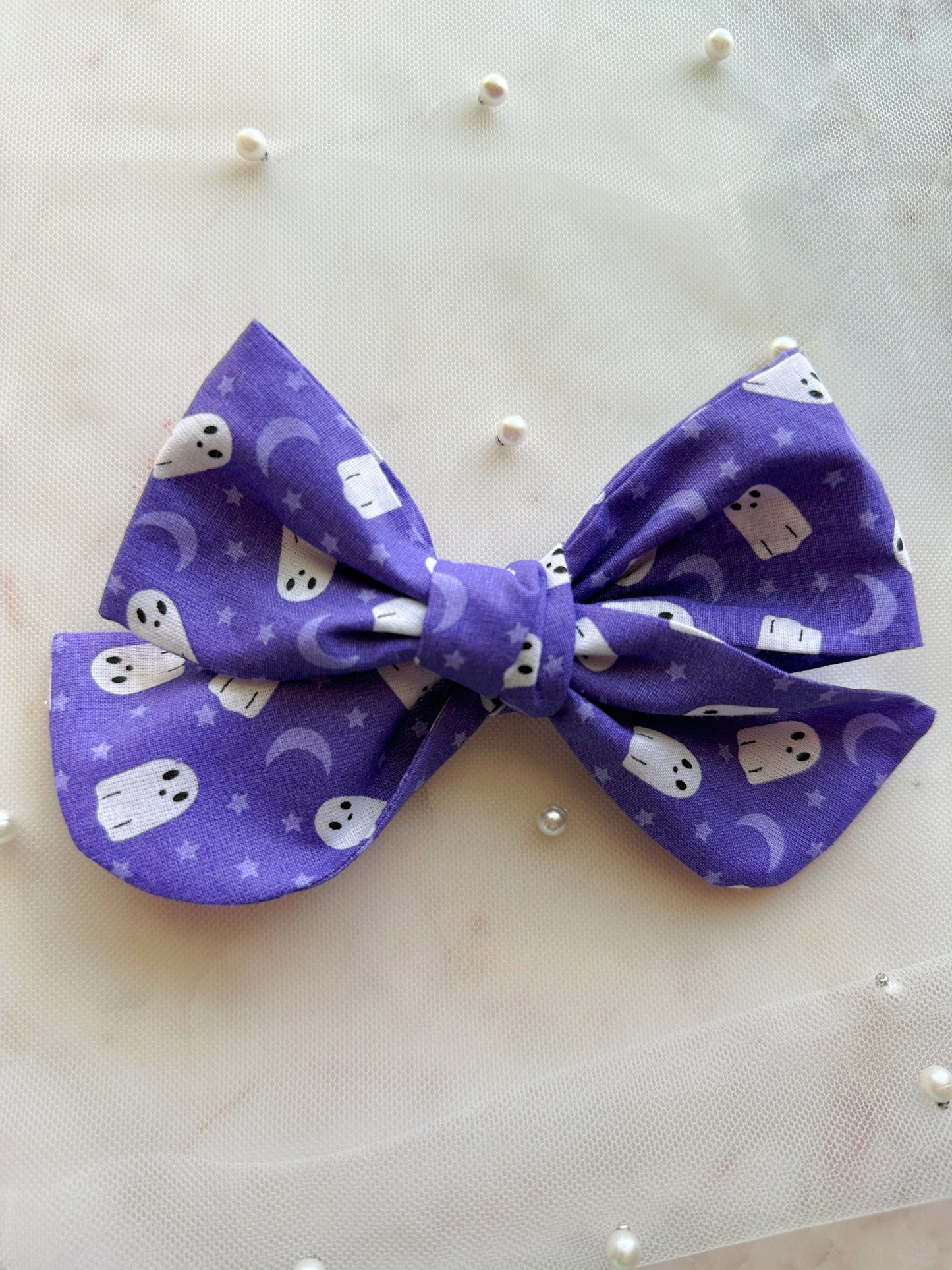 Purple Cute Ghost Hair Clip Bow