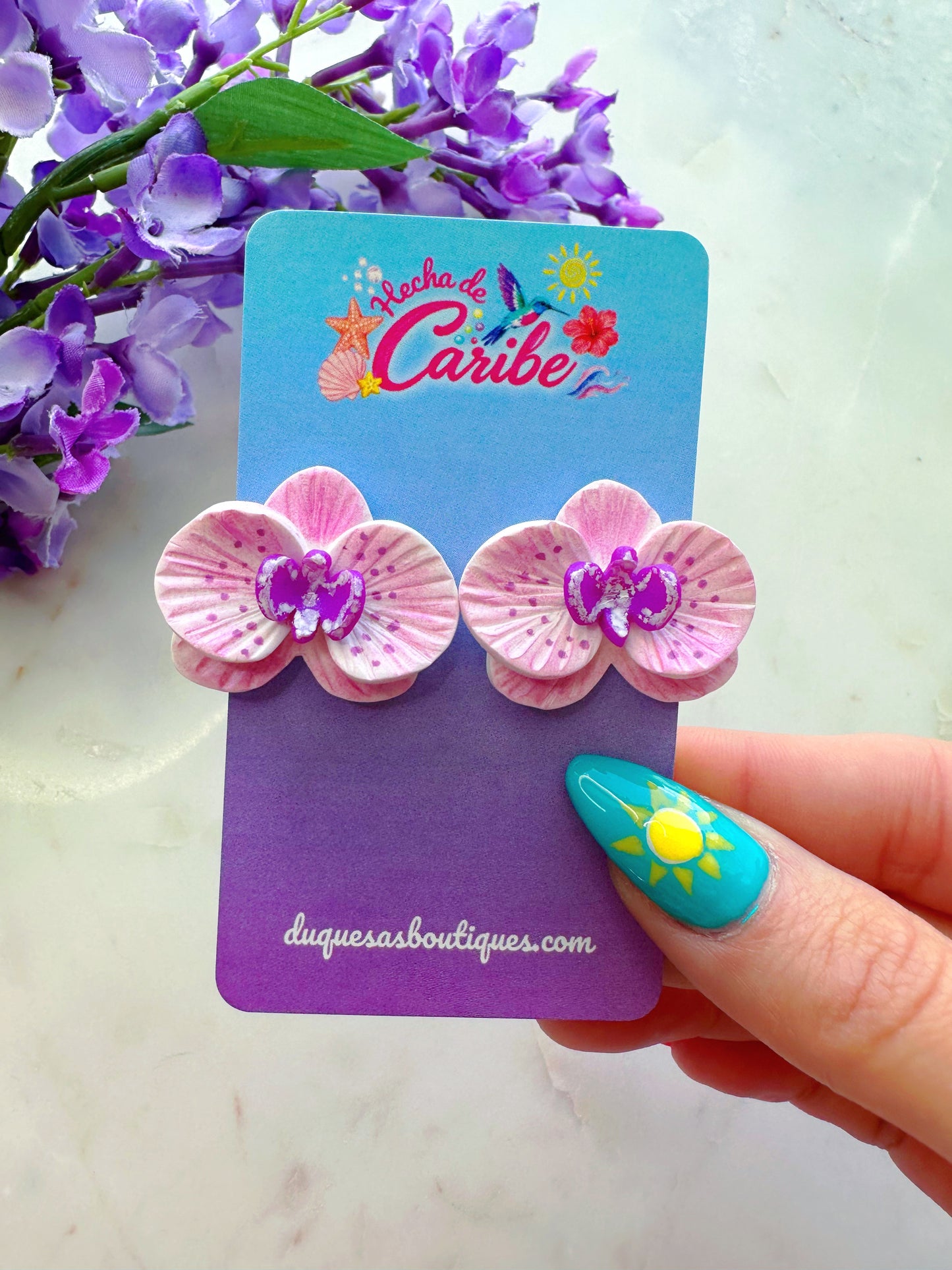 Alma de Verano Studs Earrings (Orquidea magenta)