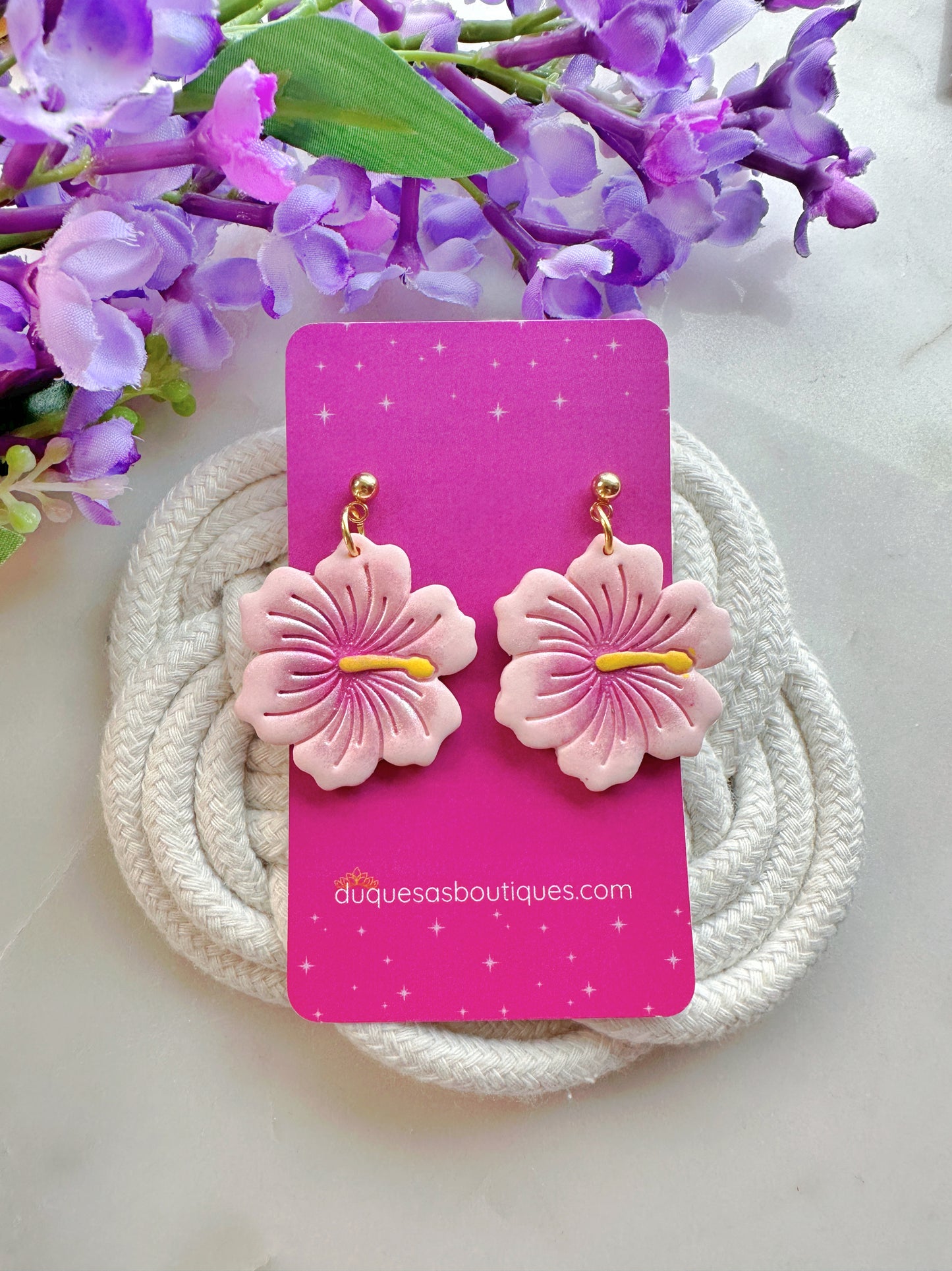 Belleza Que Florece Y Resiste Dangle Or Stud Earrings (Flor Maga Rosa )