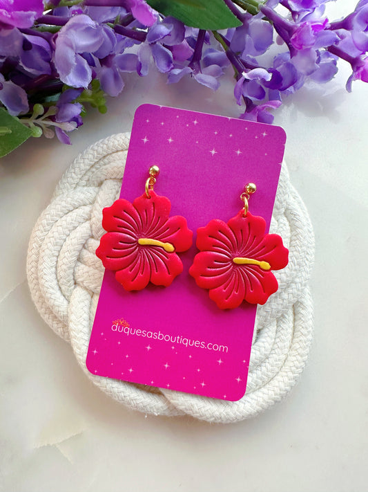 Belleza Que Florece Y Resiste Dangle Or Studs Earrings (Flor Maga Roja)