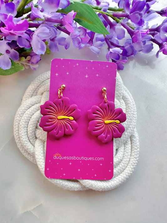 Belleza Que Florece Y Resiste Dangle Or Stud Earrings (Flor Maga Magenta)