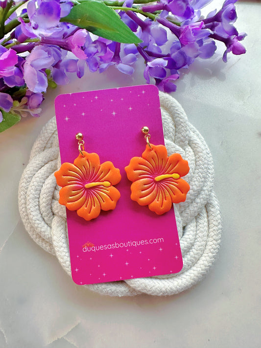 Belleza Que Florece Y Resiste Dangle Or Stud Earrings (Flor Maga Anaranjadas )