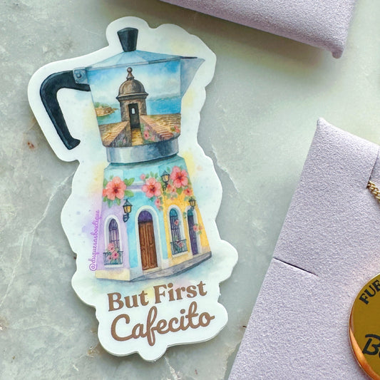 But First Cafecito Premium Sticker