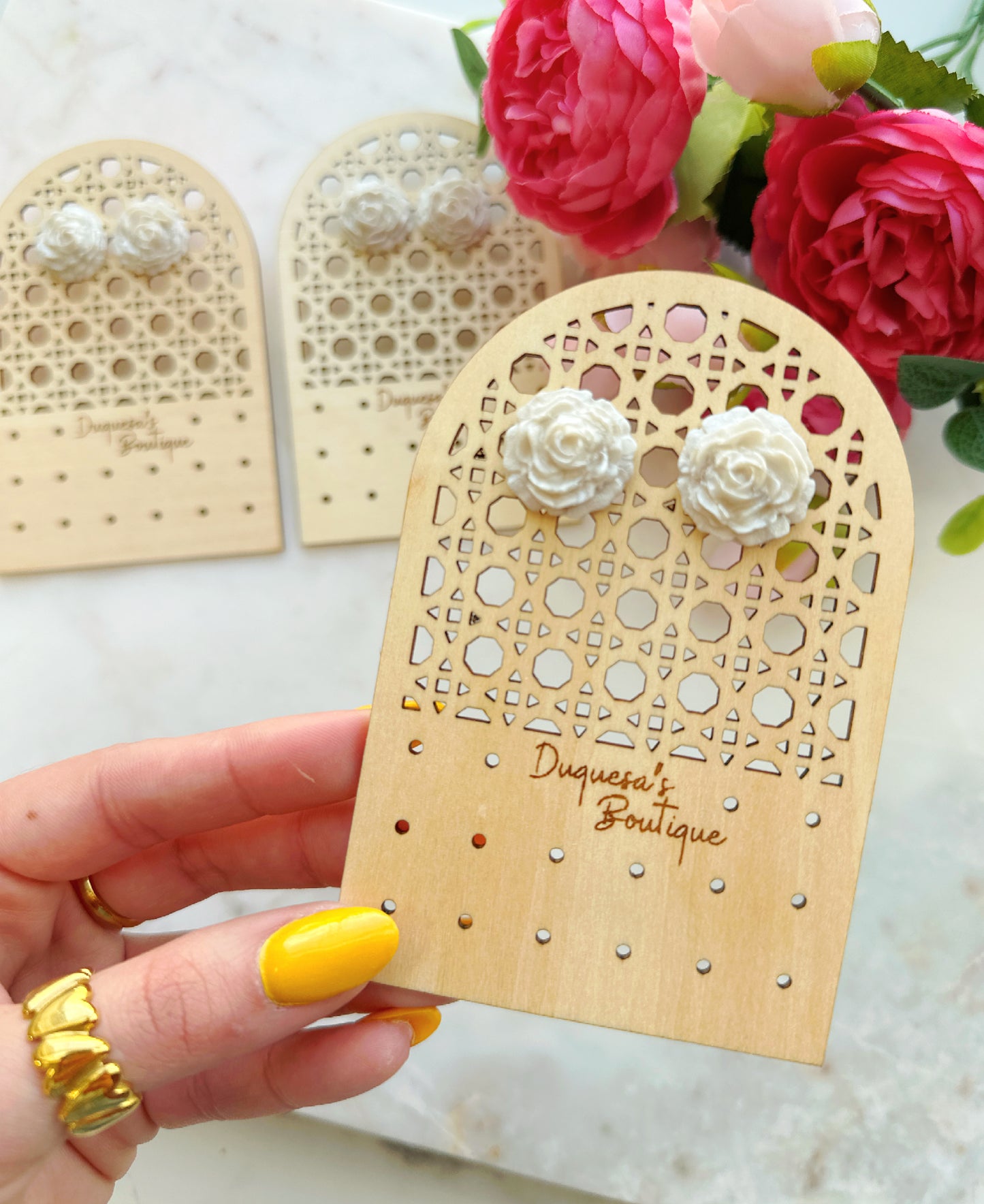 VIP Vintage Earring Holder With Rose Studs