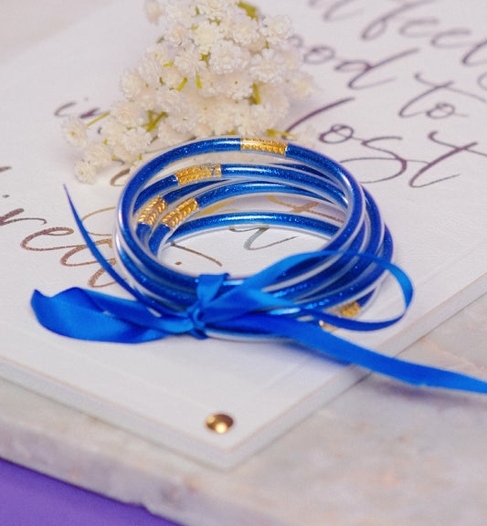 Royal Blue Jelly Bangles Set