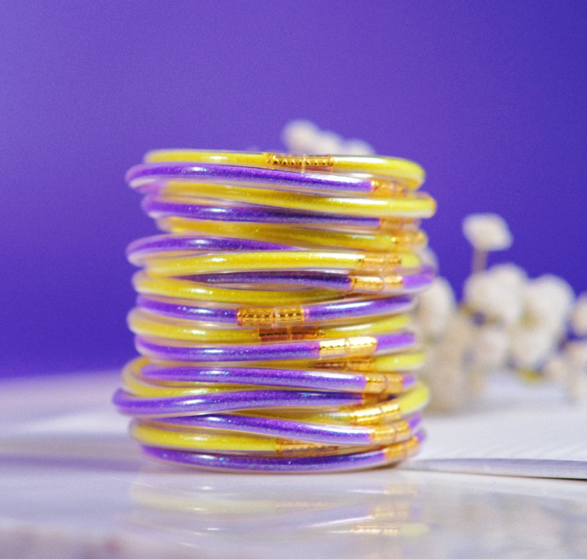 jelly bangles, yellow jelly bangles, yellow bracelets