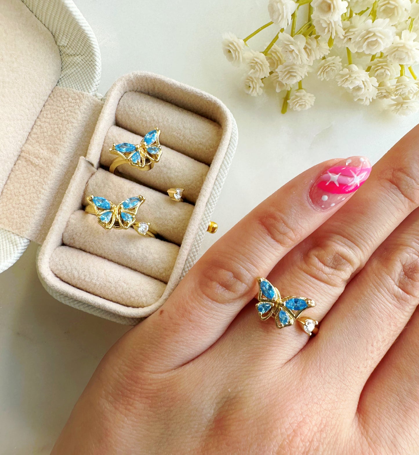 Blue Butterfly Fidget Ring