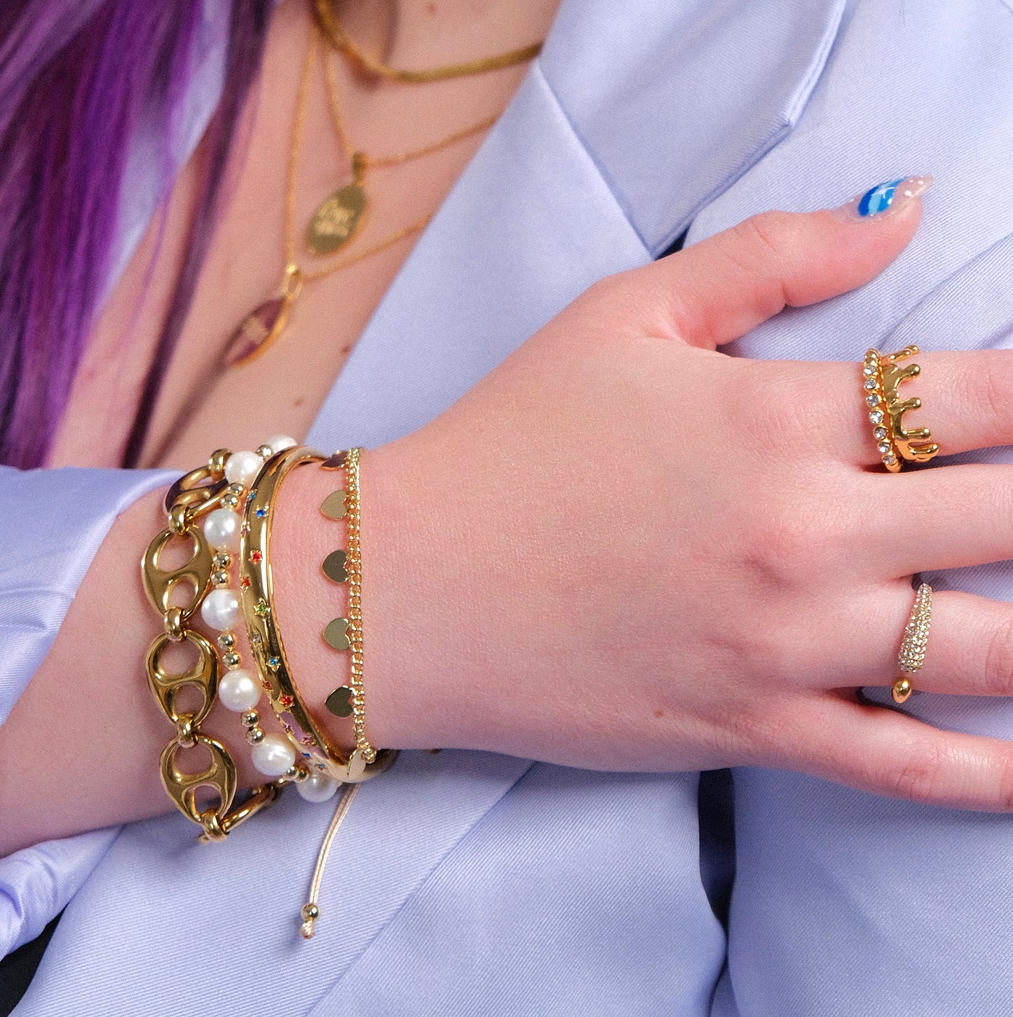 Shimmering Heart Adjustable Bracelet