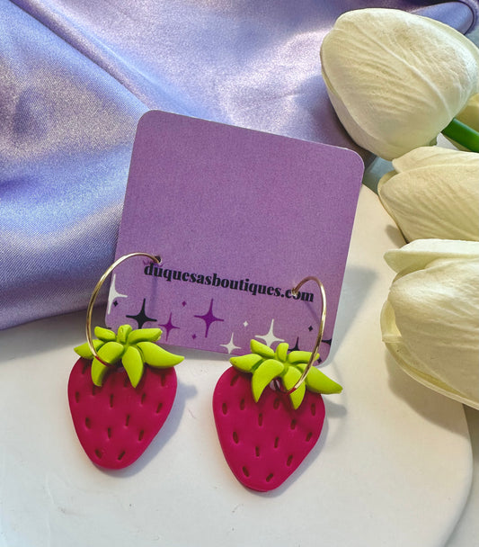 Fuchsia Strawberry Hoops