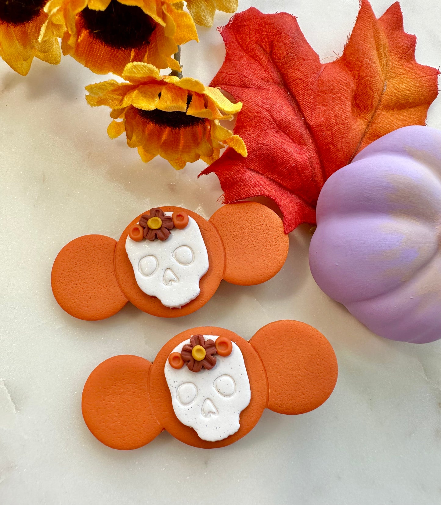 Autumn Sugar Skulls Hair Clip