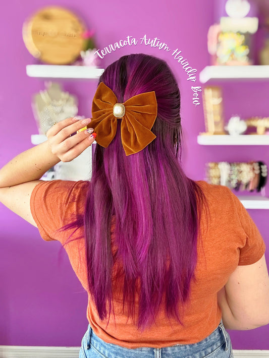 Terracota Autumn Hair Clip Bow