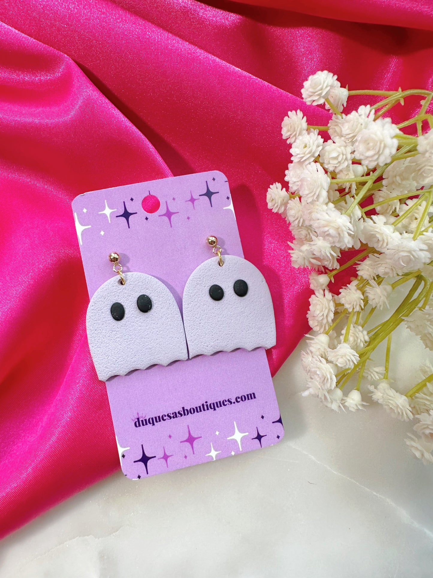 Cute Lavender Ghost Dangle Earrings